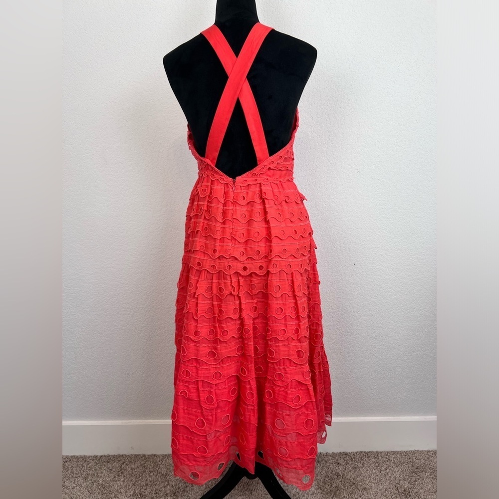 NWT: Anthropologie Maeve Eyelet Halter Midi Reas Size 6 - Picture 4 of 9